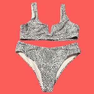 SHEIN Black and White Polka Dot Bikini